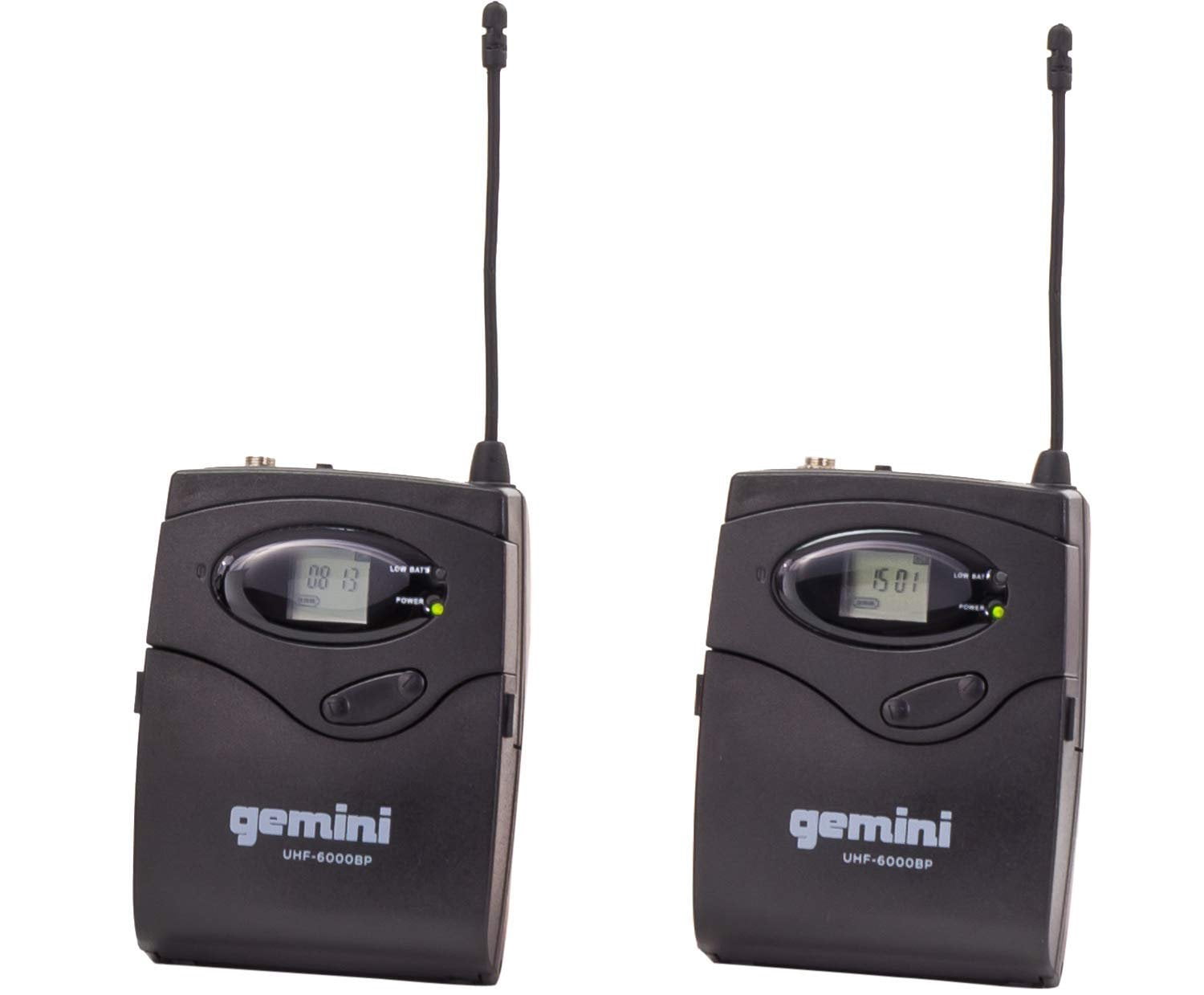 Gemini, 1 Wireless Lavalier Microphone System, UHF Single Channel Receiver Noise-Free, 240 Ft. Audio Range, 512.0-537.5 Mhz, Ultralight, XLR Connector, 2 Headset (UHF-6200HL-R2)