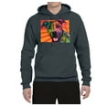 thumbnail image 2 of Cute Smiling Neon Pitbull Dog Breed Dog Lover Unisex Graphic Hoodie Sweatshirt, Charcoal, 3XL, 2 of 3