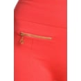 thumbnail image 4 of K-Cliffs Women's Fleece Legging Pants with 2 Gold Zippers & Seams in Front,  Color Coral,  One Size, 4 of 5