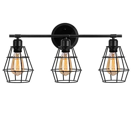 Wire Cage Wall Sconce Industrial Bathroom Vintage Style Metal Lamp E26 Bulb Base Rustic Farmhouse Light Fixture For Headboard Bedroom Garage Door Porch Com Wire Cage Wall Sconce Industrial, Rustic Headboard Light Fixtures