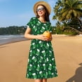 thumbnail image 4 of Disketp Happy St. Patrick's Day para Vestido de Manga Corta para Mujeres, Vestidos de Verano para Mujeres, Casual y Holgado para la Playa, 4 of 6