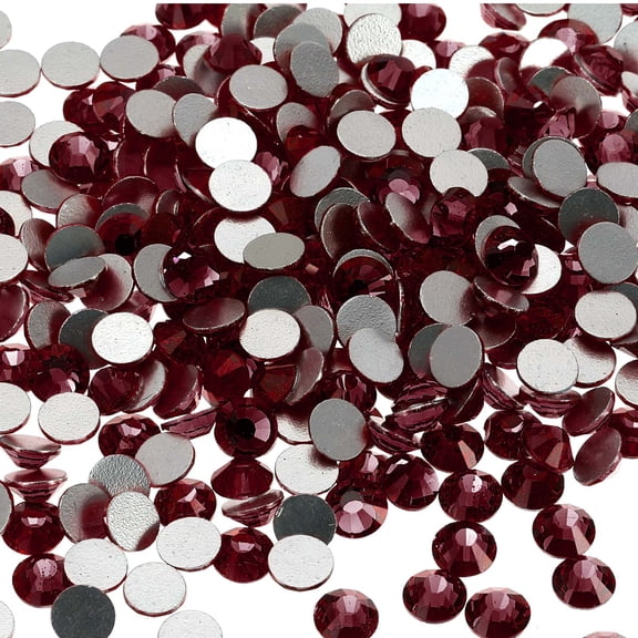 Uxcell SS30 Round Flatback Rhinestones 6.3-6.5mm Crystal Glass Gems Diamonds for DIY Crafts Clothes Shoes Nail Art Decoration, Dark Purple 576Pcs