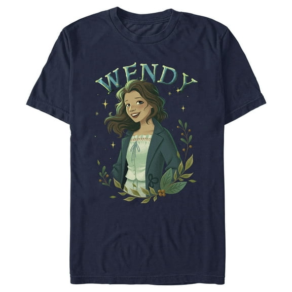 Men's Peter Pan & Wendy Wendy Portrait Graphic Tee Navy Blue Small