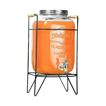 

Transparent Glass Jar Wine Bottle Juice Cans With Faucet Sealed Enzyme Barrel Canister