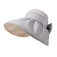 thumbnail image 3 of Bxsruta Women's Wide Brim Floppy Sun Hat with Back Bow Adjustable Lightweight Breathable Crochet Bucket Hat for Travel Beach Vacation, 3 of 6