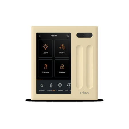 Brilliant - Wi-Fi Smart 2-Switch Home Control Panel with Voice Assistant - White