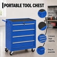 thumbnail image 4 of Memoryfield Rolling Tool Chest Cart with 4 Drawers, Wheels, Lockable Storage Cabinet & Hooks, Blue, 4 of 8