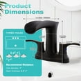 thumbnail image 5 of Sunrinx 4'' Centerset Bathroom Faucet 2-Handle Waterfall Faucet with 360° Swivel Spout, Matte Black, Lead-Free Plastic, Pop-Up Drain, 5 of 10