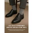 thumbnail image 4 of HUGH UGOLI Mens Cotton Dress Socks | Plain Colors, Regular Fit, Crew, Casual Socks | 3 Pack, Dark Gray, Shoe Size: 6-8, 4 of 7