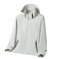thumbnail image 3 of Feancey Rain Coat Women Lightweight Waterproof Hooded Rain Jackets Full Zip Outdoor Hiking Windbreaker Raincoats with Pockets White XXL, 3 of 5