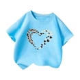 thumbnail image 4 of RMGVDSD Casual T-Shirts For Girls Leopard Heart Print Crew Neck Short Sleeve Loose Summer Party Children Cute Daily Fashion Stylish Versatile Tee Tops,11-12 Years, 4 of 4