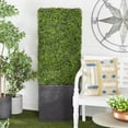 thumbnail image 3 of DecMode Green Plastic Contemporary Artificial Boxwood Hedge Topiary with Black Planter Box 22" x 9" x 59", 3 of 13