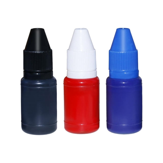 Recarga de Sellos de 10ml, Recarga de Sellos Fotosensibles, Recarga Brillante, 3 de Secado Rápido para Papel, Madera, Suministros de Zulema Tinta de recarga de sellos