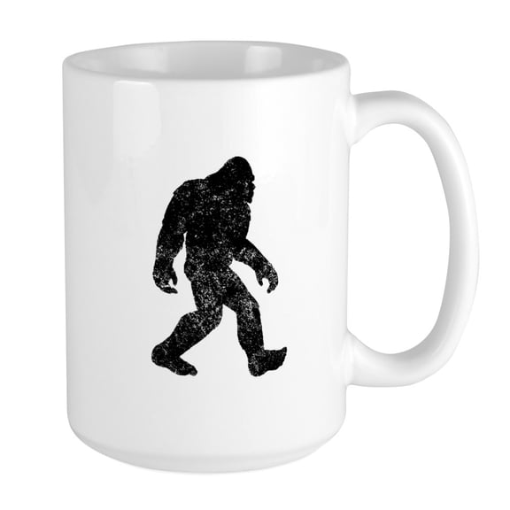 CafePress - Bigfoot Silhouette Mugs - 15 oz Ceramic Large Mug
