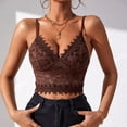 thumbnail image 2 of Women Summer Tops Women Sexy Clothes Rimless Bralette Push Up Sticky Bras Vest Sleeveless Backless Crop Top Club Vintage Bra Vest Workout Top Womens Camisole with Support Bra Warm College Brown M, 2 of 9