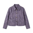 thumbnail image 4 of Floleo Womens Soft Microfiber Jacket Button Down Collared Long Sleeve Casual Outerwear with Patch Pockets for Fall Spring Daily Wear, 4 of 8