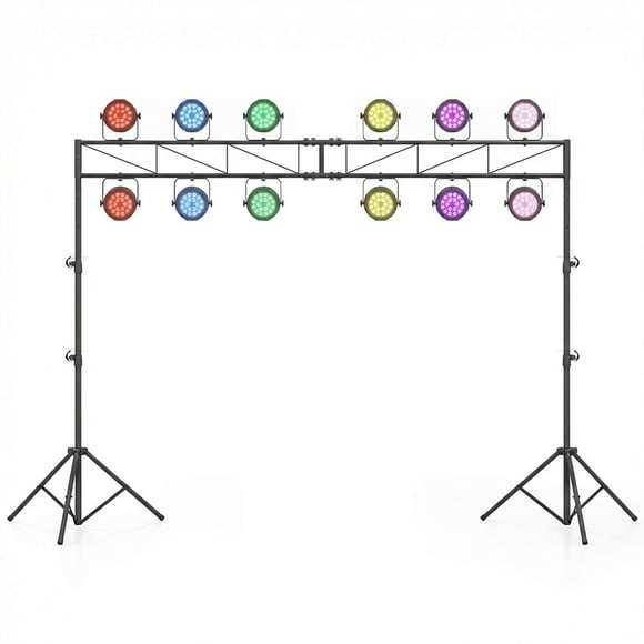 Costway Portable Lighting Truss System with 2 Folding Tripods. 12 Mounting Points for Bands