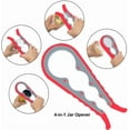 thumbnail image 3 of Jar Opener Rubber Handle Easy Grip Multi Bottle Jar Lid Can Opener (Red), 3 of 5