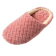 thumbnail image 2 of Women’s Cozy Slippers, Simple Design Warm House Shoes with Anti-Skid Quiet Sole, Machine Washable for Cold Weather, Lounge, and Her Pink 41, 2 of 4