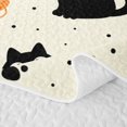 thumbnail image 5 of Manfei Cartoon Black Cat Quilt King, Kawaii Kitten Paw King Coverlet Set, Cream Orange, 3 Pieces, 1 Bedspread and 2 Pillowcases, 5 of 7