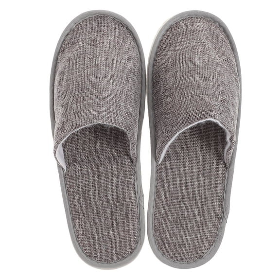 TAILTOSS Travel Slippers Lightweight Folding Grey Cotton Slippers for Easy Carry