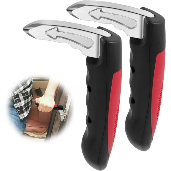 Car Door Assist Handle, Seatbelt Cutter Vehicle Escape Tool with Multifunction Car Handle Assist, Portable 2 Piece