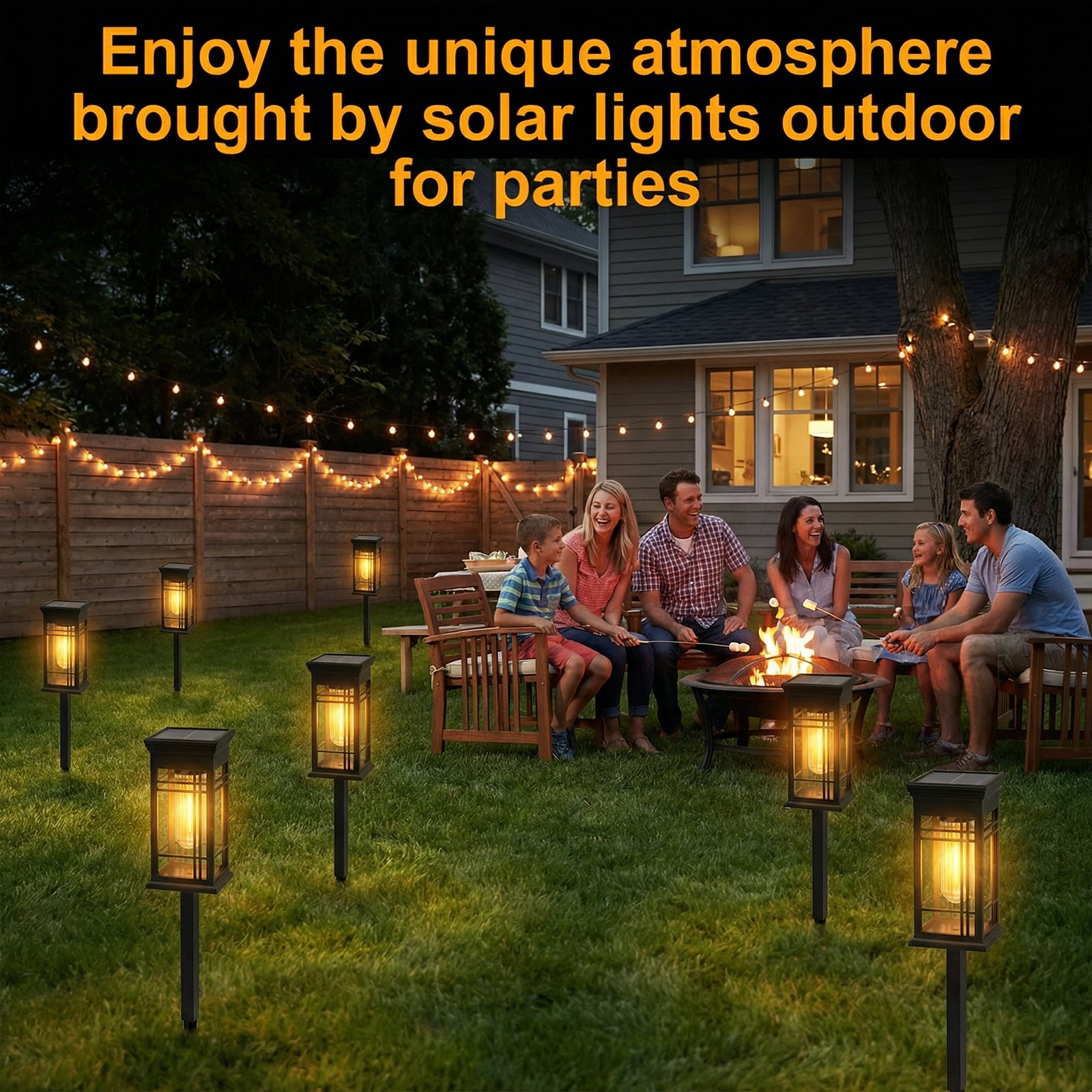 Fohil 4 Pack Solar Lights Outdoor Waterproof ,Solar Landscape Pathways Lights Waterproof LED