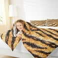 thumbnail image 4 of Homewish Tiger Stripes Queen Comforter Set,Jungle Animal Bedding Sets,Brown Black Bedding Comforter Set For Gir Boy,Super Cozy Room Decor Reversible,3pcs, 4 of 8