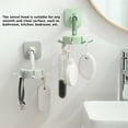 thumbnail image 6 of Storage Hanger 360° Rotatable Kitchen Spoon Rack Wall Mounted Plastic Bathroom Towel Shelf, Light Green, 6 of 10