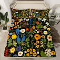 thumbnail image 2 of Castle Fairy Teens Chic Floral Flowers 4 Pieces Queen Sheet Sets,Vintage Retro Aesthetic Ultra Soft Flat Sheet,Spring Garden Queen Fitted Sheet,Ultra Soft Home Decor, 2 of 7