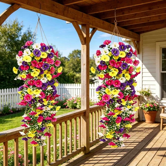 Dademeo Artificial Eucalyptus Morning Glory Vine Mixed Color Faux Hanging Rattan for Wedding Home Wall Outdoor Decor