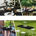 thumbnail image 5 of Oval Tablecloth  Stretch Black Cocktail Table Cover Elastic Edge Topper Cap for Dining Wedding Party Picnic, 5 of 9