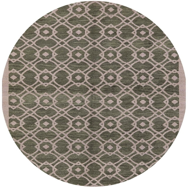 Ahgly Company Tapis d'Intérieur Ronds Mid-Century Moderne Café Brun Zone Orientale, 6' Ronds
