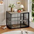 thumbnail image 2 of Accreate 43" Large Dog Crate Furniture with Double Door, Heavy Duty Indoor Pet Cage Pet House with Lockable Dog Kennel Furniture & Side End Table for Large/Medium Dogs Wooden Decorative, 2 of 8