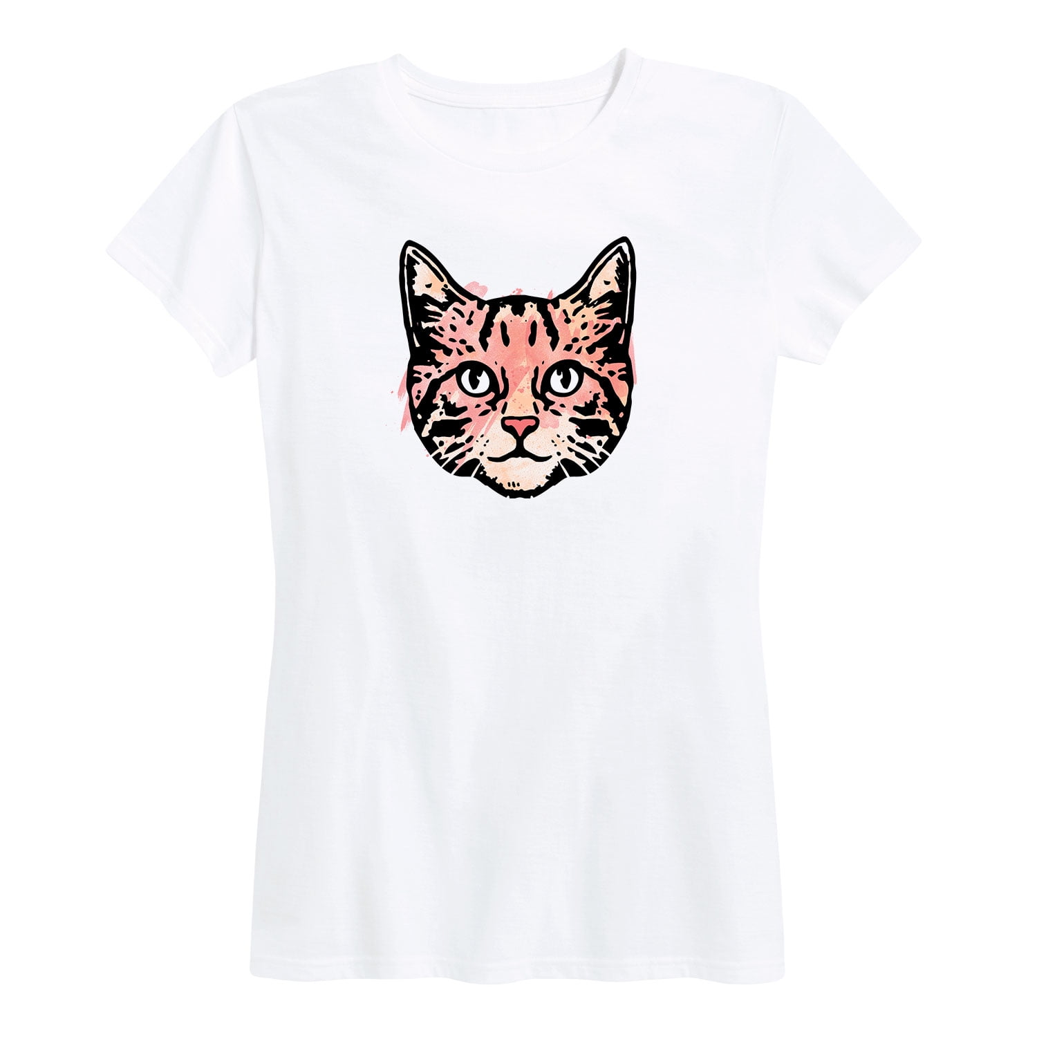 Instant Message Watercolor Cat Women's Short Sleeve Graphic TShirt