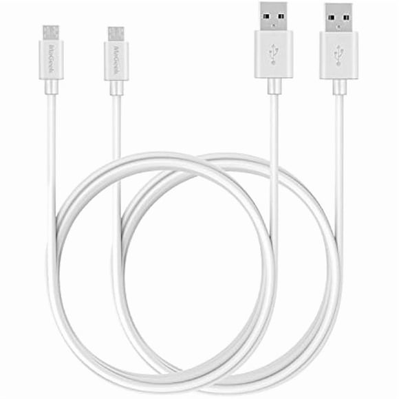 LujingZ [Pack of 2pcs] 6ft / 1.8m Premium Extra Long Micro USB to USB Cable High Speed USB 2.0 A Male to Micro B for Samsung, HTC, Sony, Motorola, LG, Google, Nokia and More(White)