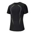 thumbnail image 3 of SGFCWSX Men's Short Sleeve T-Shirts, Quick Dry Compression Athletic Gym Training Tee for Men Black Size 2XL, 3 of 7