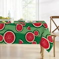 thumbnail image 3 of Summer Watermelon Rectangle Tablecloth 60 x 84 Inch, Red Green Cartoon Mouse Melon Decorative Table Cloth Dining Table Cover, Seasonal Dinner Party Picnic Decoration, 3 of 5
