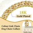 thumbnail image 3 of Dog Chain Collar Diamond Cuban Link Dog Collar 13mm Wide Dog Necklace Metal Cat Chain Pet Crystal Collar Jewelry Accessories for Small Medium Large Dogs Cats 1Pack, 3 of 5