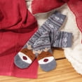 thumbnail image 2 of Women's Cute Fuzzy Cozy Super Warm Christmas Xmas Animal Indoor Outdoor Cabin Crew Home Socks, 3 Pairs, 01 Reindeer, 2 of 6