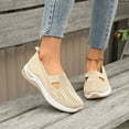 thumbnail image 3 of Orthopedic Shoes for Women, 2025 New Women Wide Width Breathable Walking Comfortable Slip on Sneakers, Non Slip Food Service Lightweight Sneaker, Nurse Shoes Arch Support Sneakers Beige 10 Wide, 3 of 4