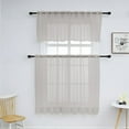 thumbnail image 4 of 1Pc Solid Color Modern Sheer Small Curtain for Kitchen and Living Room 52 x 36 Inch, 4 of 6