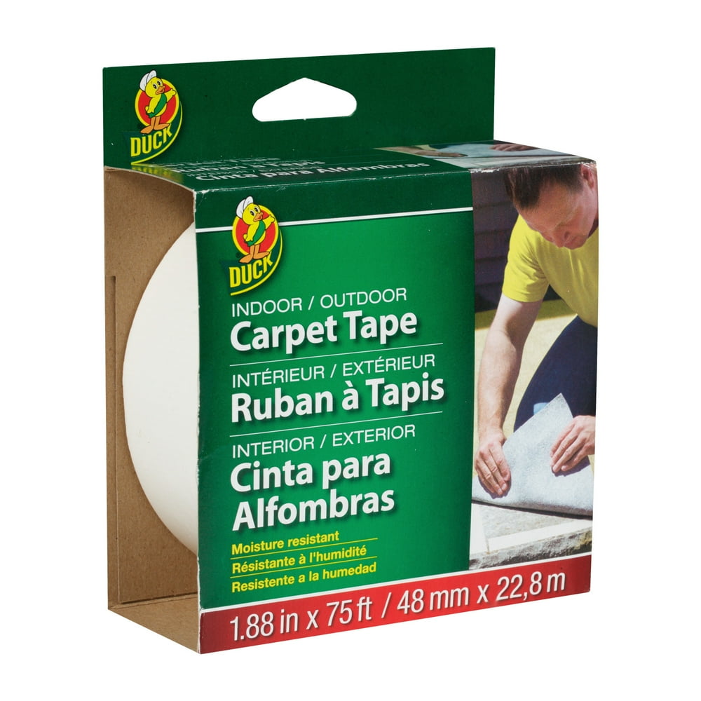 Duck Indoor/Outdoor Fiberglass Carpet Tape White, 1.88 in. x 75 ft