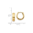thumbnail image 4 of 14K Yellow Gold Diamond Cut 4mm Patterned Hinged Huggie Hoop Earrings, 4 of 5