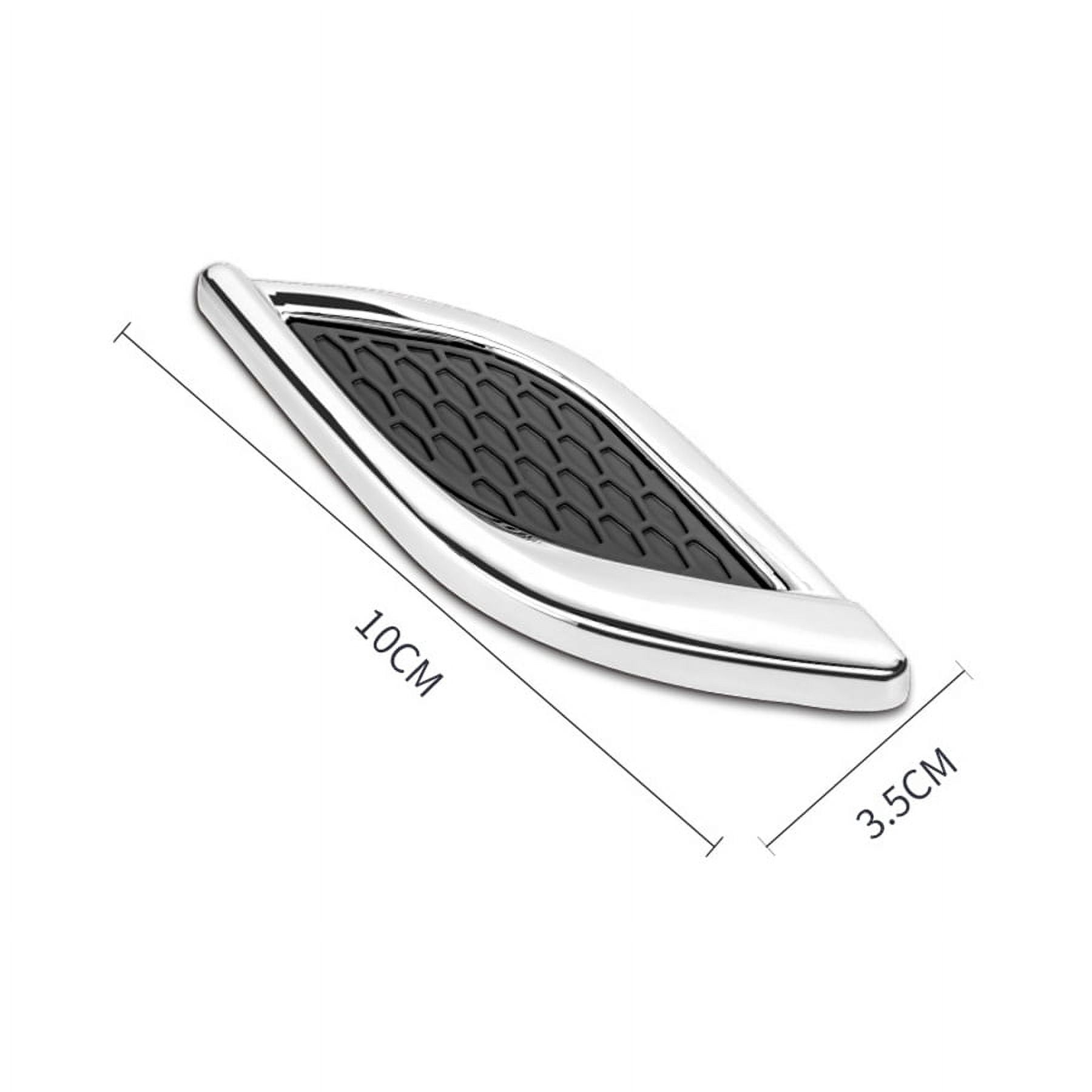 6Pcs Vivid Chrome Metal Car Fender Hood Air Vent Trim Shark Gill Intake Sticker