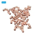 thumbnail image 3 of Unique Bargains 3/64"/ 1.2mm Wire Rope Stop Sleeve, Copper Crimping Loop Sleeve End, Gold Tone 50 Pack, 3 of 6