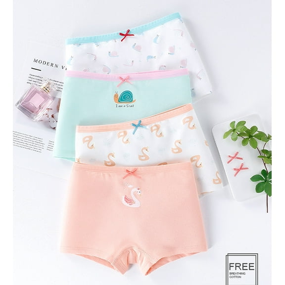 Ougyinr Kids Girls Boxer Briefs Shorts Toddler Cotton Underwear Soft Underwear Girls Boyshort Panties 3-11 Years (4 Pack/2 Pack)