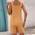 thumbnail image 5 of Women's Summer Sleeveless Outfit Crewneck Tank Top Below Knee Shorts with Pockets Hawaii Travel Matching Sets, 5 of 5