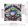 thumbnail image 4 of AZQSD Kit de punto de cruz con bordado de flores de loto y diamantes de imitación, para decoración de pared, 4 of 5