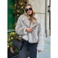 thumbnail image 4 of HH TRAF Abrigos de invierno de moda para mujer, abrigo de piel sintética con cuello vuelto, abrigo holgado de felpa cálido, ropa de calle elegante para mujer, cárdigan femenino, 4 of 5